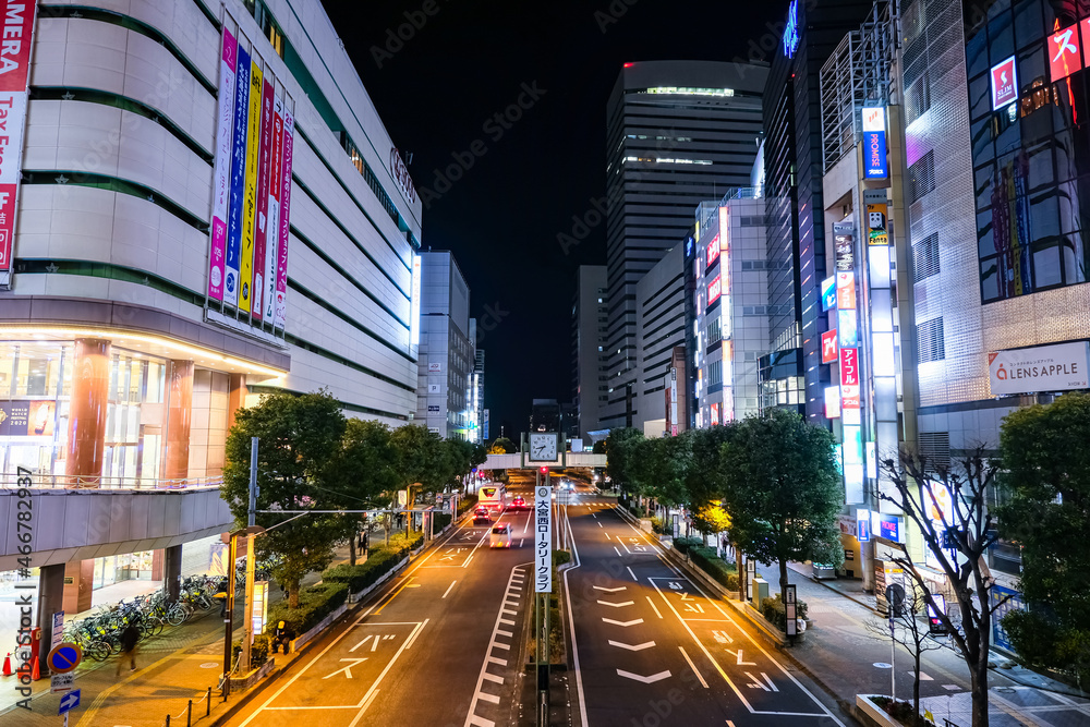 埼玉県さいたま市 大宮駅前 西口 夜景 年2月23日 Stock Photo Adobe Stock