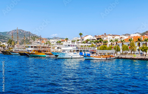 Fototapeta Naklejka Na Ścianę i Meble -  Port city and tourist resort on the Mediterranean coast. Marmaris, Turkey