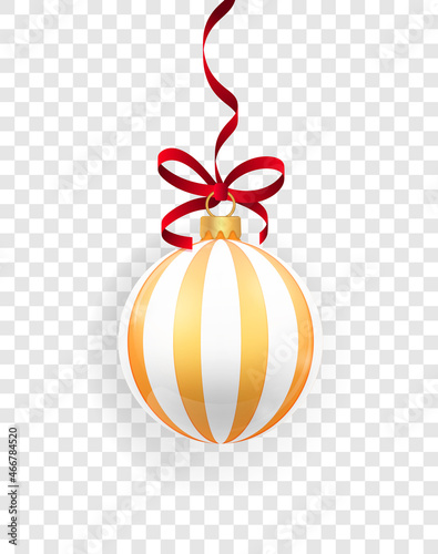 01 Christmas toyGold glitter christmas ball hanging. Christmas bauble decoration elements. New year toy decoration. Holiday decoration element. Object isolated a background with transparency effect.