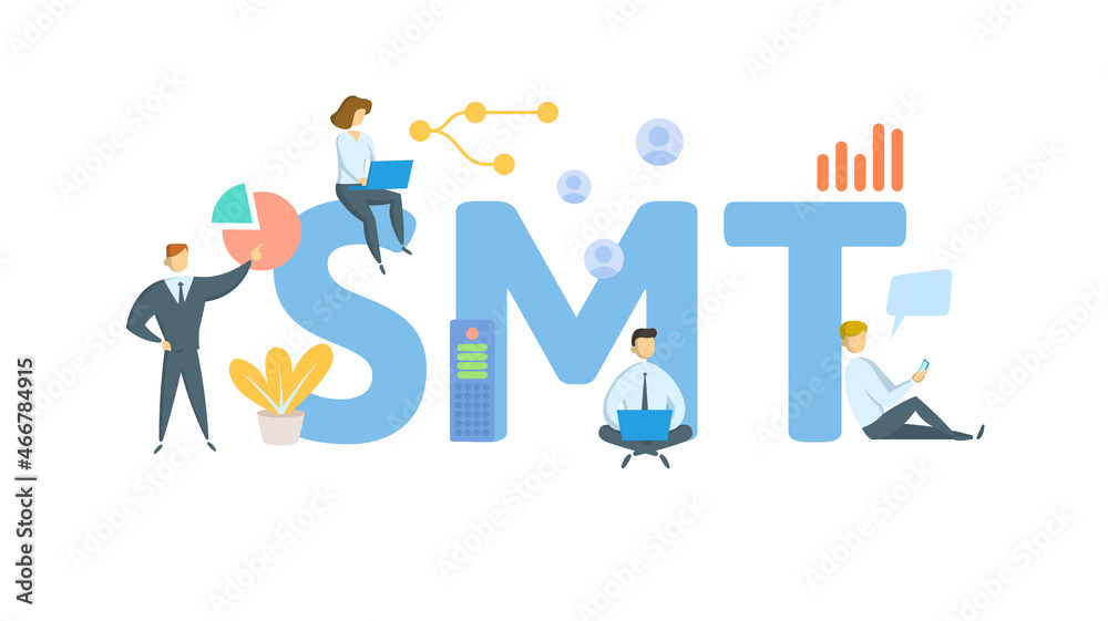 SMT, Senior Management Team. Concept with keyword, people and icons. Flat vector illustration. Isolated on white. SMT, Senior Management Team. Concept with keyword, people and icons. Flat vector illustration. Isolated on white.