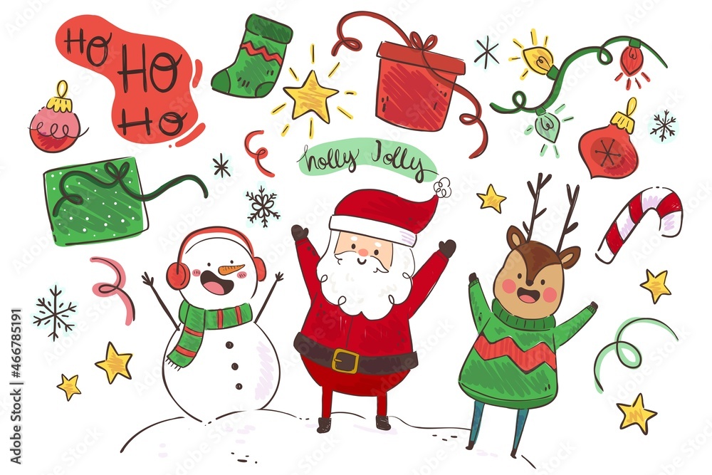flat christmas background with characters vector design illustration flat christmas background with characters vector design illustration