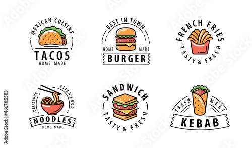 Fotografie, Obraz Food logo set