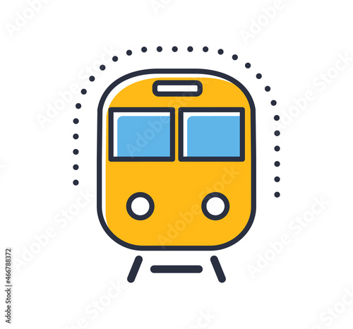 Train icon. Transport sign isolated on white background. Design elements, colored. Element for mobile concepts and web apps. Flat style vector illustration.