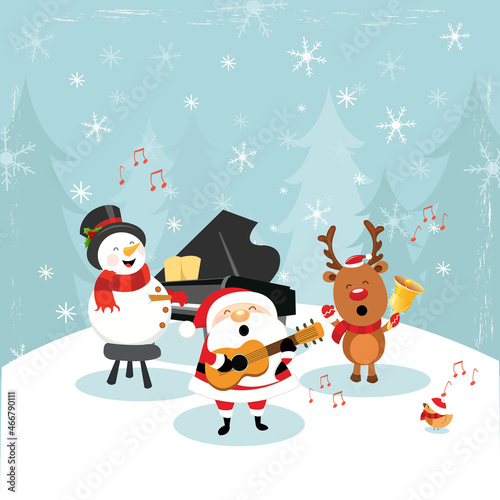 Santa Playing Christmas Music With Friends
