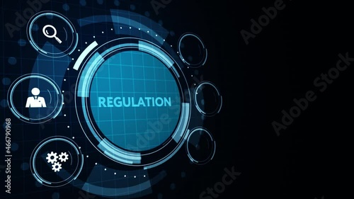 Business, Technology, Internet and network concept. Regulation Compliance Rules Law Standard. photo