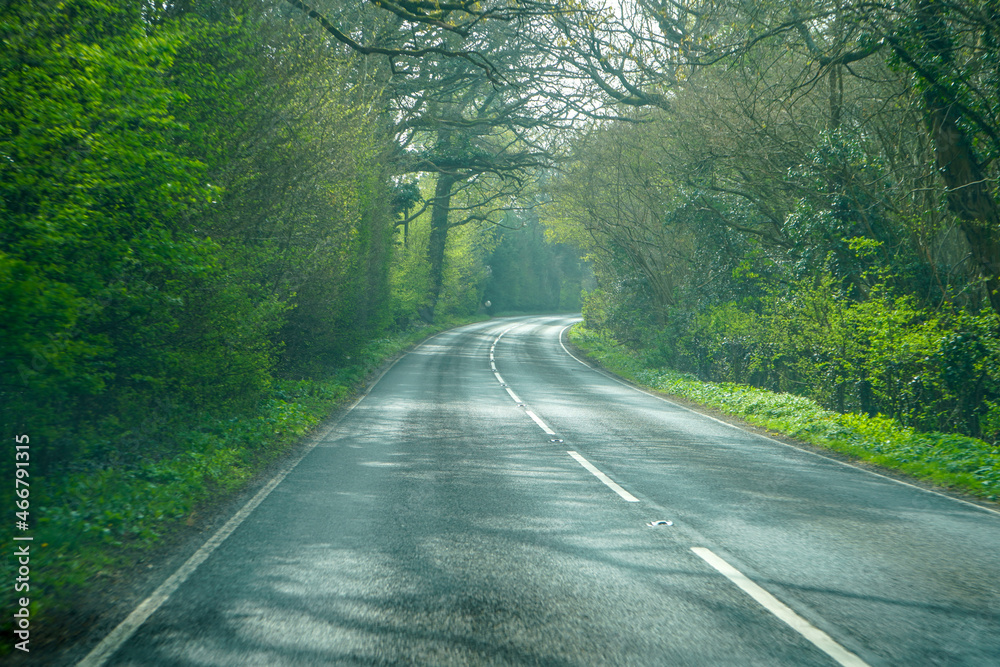 Obraz premium Winding two lane country road in the UK