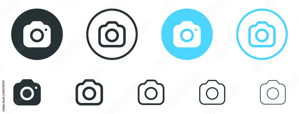 Camera icon, Photo camera symbol, snapshot icon in filled, thin line, outline and stroke style for apps and website Camera icon, Photo camera symbol, snapshot icon in filled, thin line, outline and stroke style for apps and website