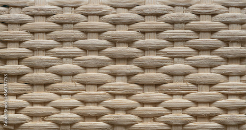 Close up woven pattern of natural rattan.