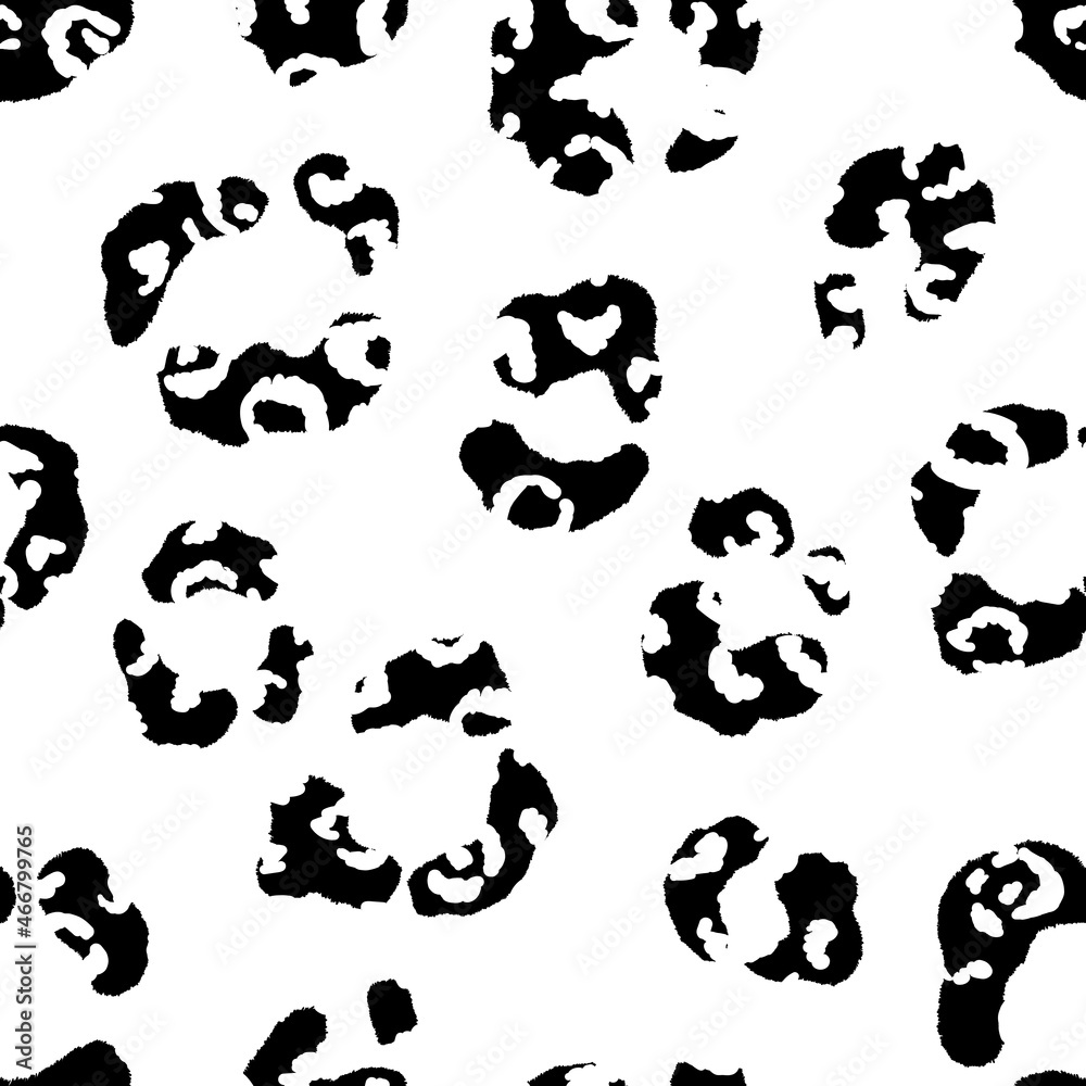 Abstract modern leopard seamless pattern. Animals trendy background. Black and white decorative vector illustration for print, card, postcard, fabric, textile. Modern ornament of stylized skin Abstract modern leopard seamless pattern. Animals trendy background. Black and white decorative vector illustration for print, card, postcard, fabric, textile. Modern ornament of stylized skin