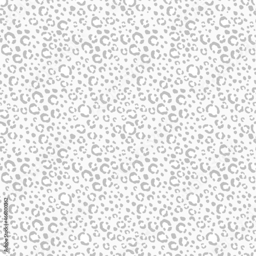 Abstract modern leopard seamless pattern. Animals trendy background. Grey and white decorative vector illustration for print, card, postcard, fabric, textile. Modern ornament of stylized skin