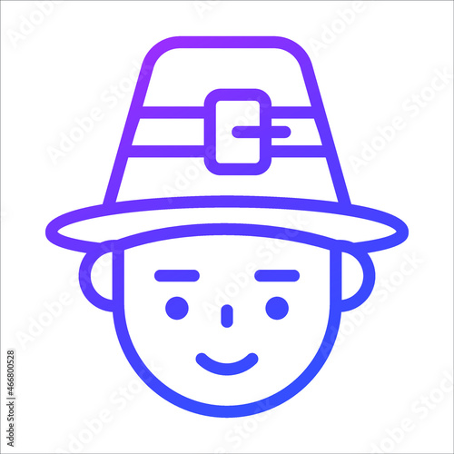 cowboy vector outline icon. Modern thin line symbols. Collection of traditional elements.