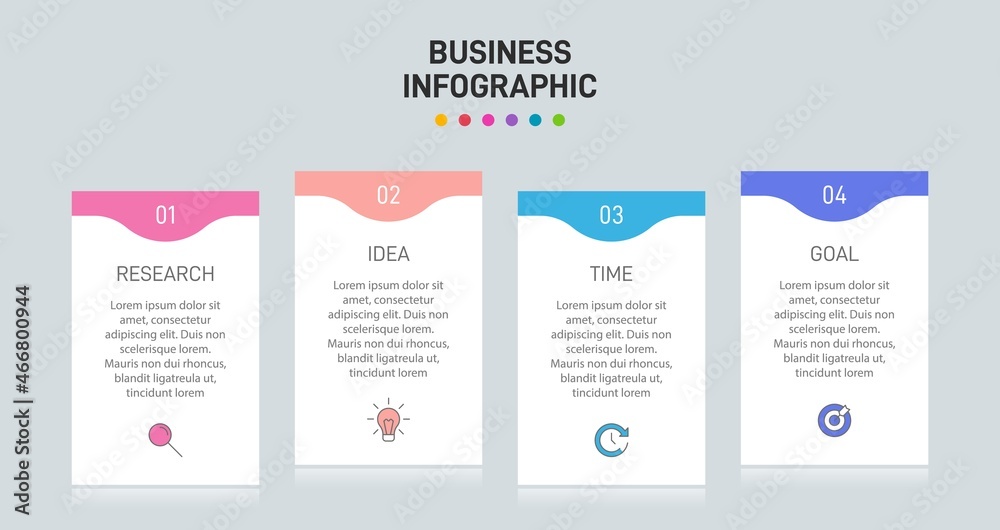 Infographic design with icons and 4 options or steps. Thin line vector. Infographics business concept. Can be used for info graphics, flow charts, presentations, web sites, banners, printed materials.