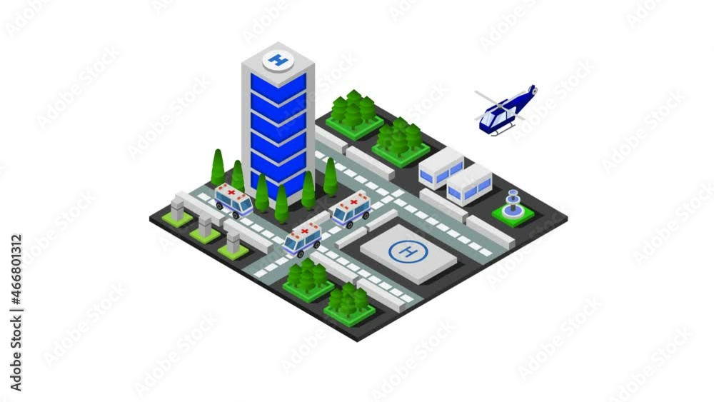 Isometric hospital Isometric hospital