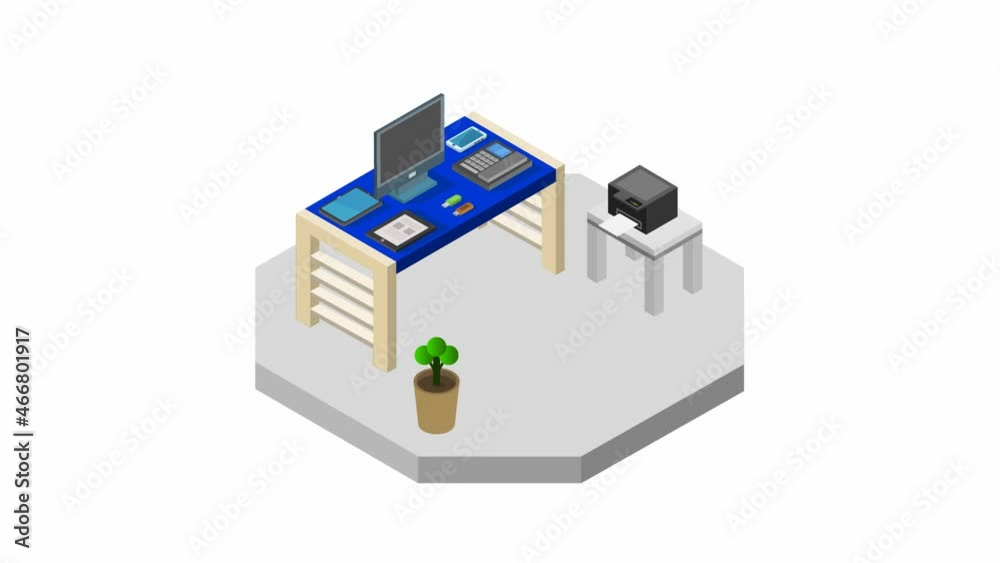 Isometric office room Isometric office room