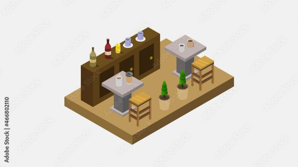 Isometric bar room