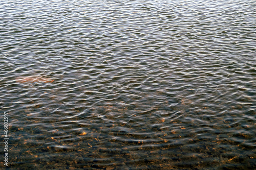 Ripples on water, calmness on river, view of reservoir from the shore