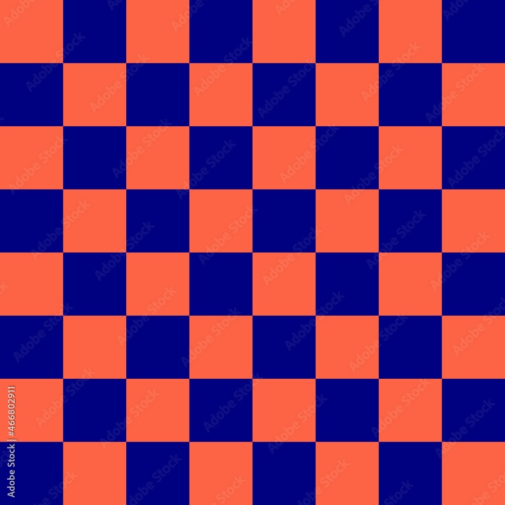 Checkerboard 8 by 8. Navy and Tomato colors of checkerboard. Chessboard, checkerboard texture. Squares pattern. Background. Checkerboard 8 by 8. Navy and Tomato colors of checkerboard. Chessboard, checkerboard texture. Squares pattern. Background.