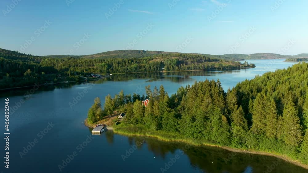 Aerial drone footage from the archipelago at the High Coast in northern Sweden