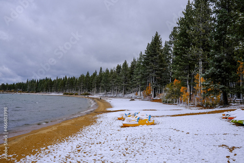 Snow covered beach