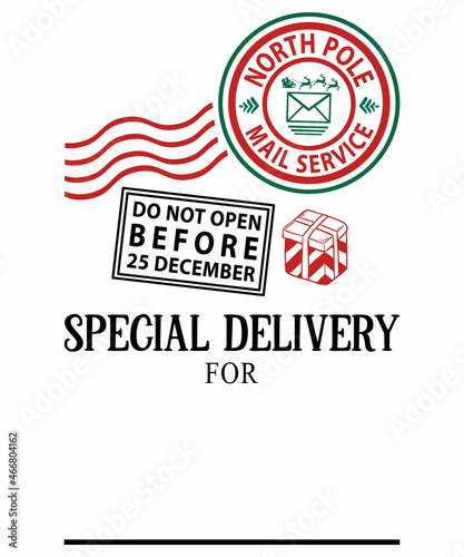 North Pole Mail Service  Special Delivery Santa sack Design   Christmas delivery bag design   Santa Bag for Special Delivery