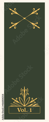 Vector book spine mockup with decorative elements