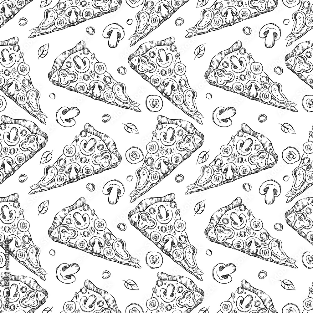Pizza Checkers Pattern Pizza Pattern Vector