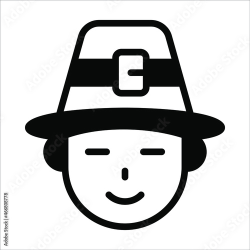 cowboy vector black filled outline icon. Modern thin line symbols. Collection of traditional elements.