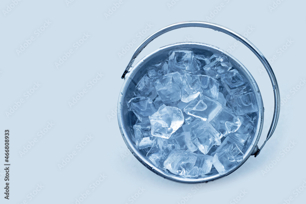 Bucket with ice on white background Bucket with ice on white background