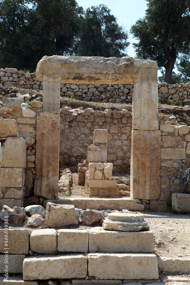 Ruins at ancient city Patara in Antalya, Turkey. Patara was a flourishing maritime and commercial city.