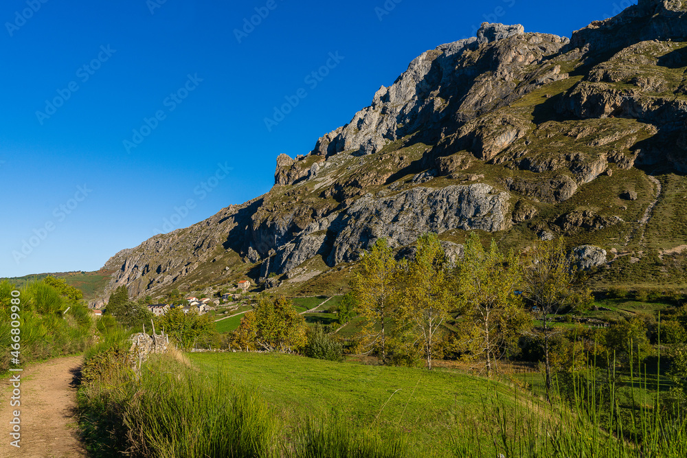 Autumn landscape in the town of Valle de Lago in Somiedo, Asturias. Spain Autumn landscape in the town of Valle de Lago in Somiedo, Asturias. Spain