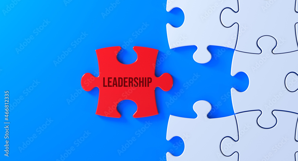 Fototapeta premium Leadership and jigsaw puzzle concept