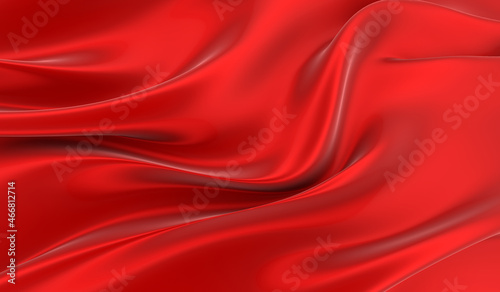 Red silk background. Waves of red silk full screen. Abstract elegant background for your project.