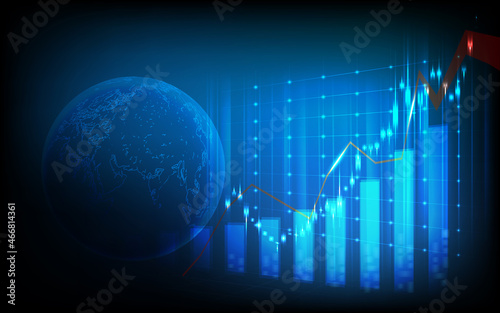stock market or forex trading in perspective graphic design for financial investment concept