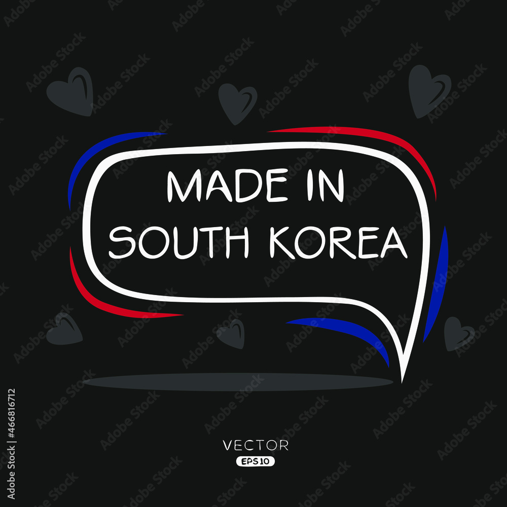 Fototapeta premium Made in South Korea, vector illustration.