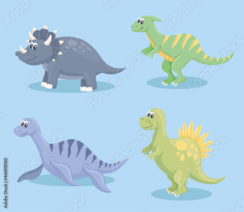 cute dinosaurs four icons