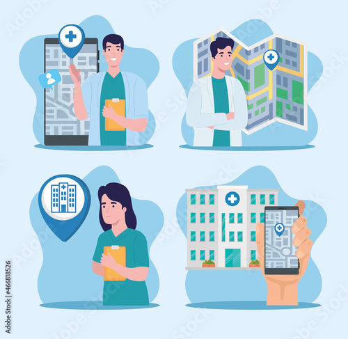 hospital map guide icons