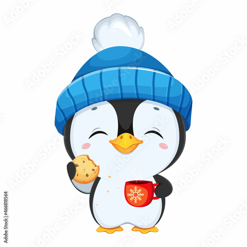 Cute penguin cartoon character. Funny penguin