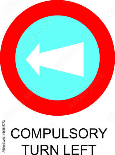 Compulsory Turn left sign © niaw