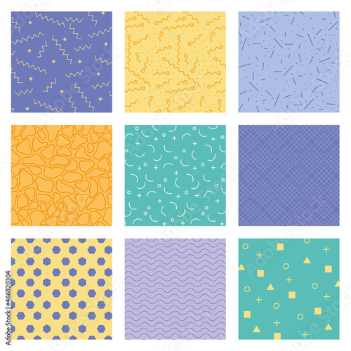 nine textures patterns colors