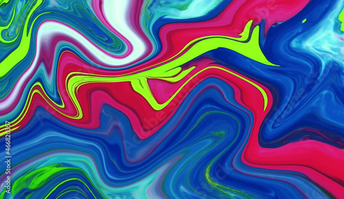 High Resolution Colorful fluid painting with marbling texture, 3D Rendering. 