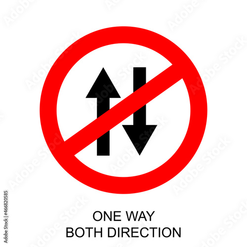 One Way Both Direction Sign Icon