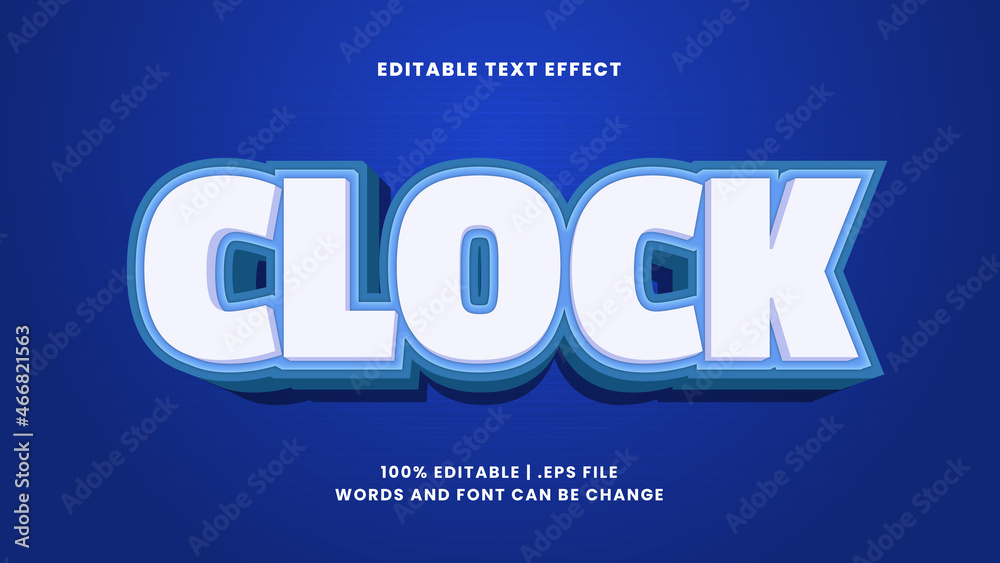 Clock game cartoon 3d editable text effect