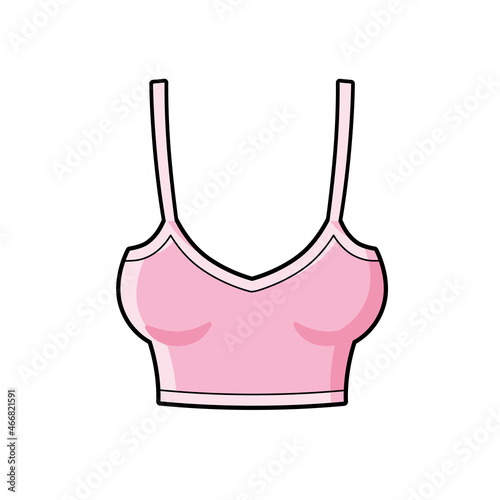Pink sports top lingerie bra isolated cartoon vector icon