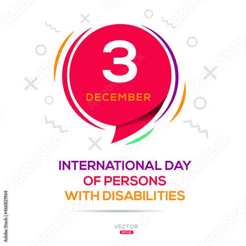 Creative design for (International Day of Persons with Disabilities), 3 December, Vector illustration.