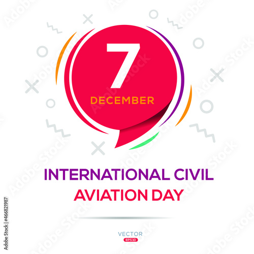Creative design for (International Civil Aviation Day), 7 December, Vector illustration.