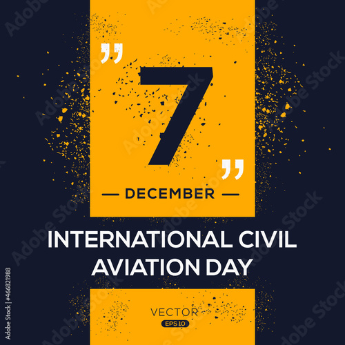 Creative design for (International Civil Aviation Day), 7 December, Vector illustration.