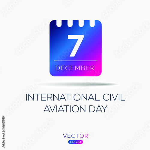 Creative design for (International Civil Aviation Day), 7 December, Vector illustration.