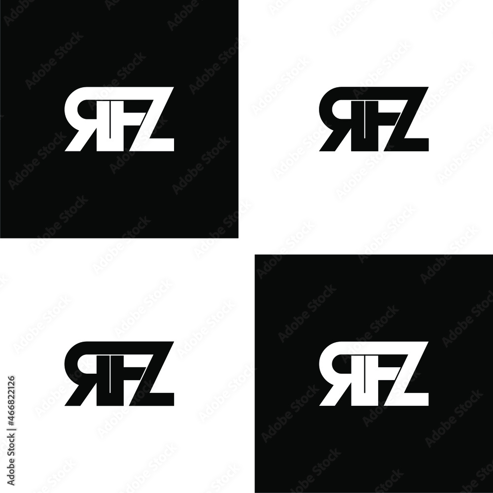 Fototapeta premium rfz initial letter monogram logo design set