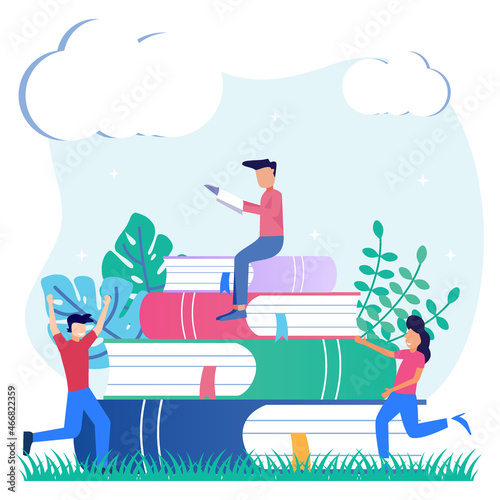 Illustration vector graphic cartoon character of educational support
