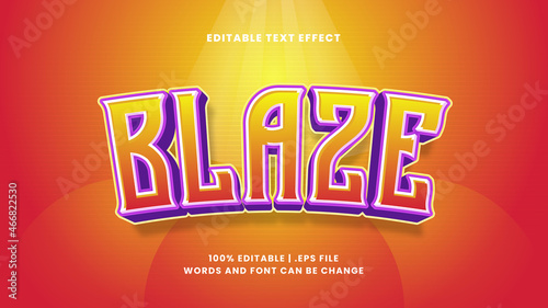 Blaze game cartoon 3d editable text effect